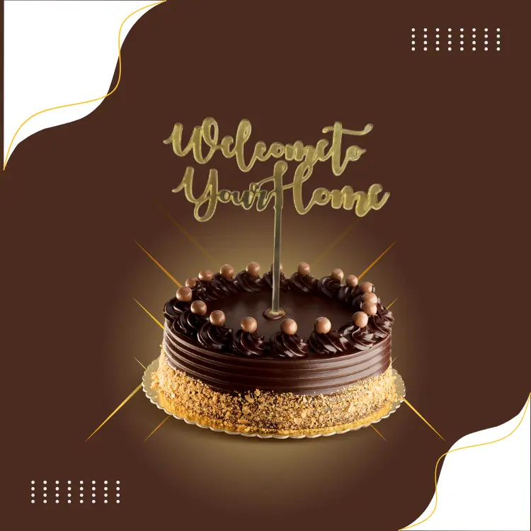 Buy Personalized Gold Welcome Home Cake Topper Online